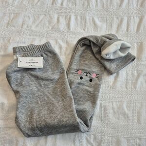 Resinta girls size 10-12 years gray cat knee warm leggings NWT
